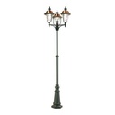 Palo 3 luci in alluminio grigio e rame da esterno h.244 cm