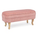 Panca Contenitore Rosa Apribile Portatutto - Struttura in Legno di Pino e Compensato - Gambe in Rubberwood - Rivestimento in Poliestere Effetto Velluto a Coste - Densità Imbottitura in Schiuma Poliuretanica 25 Kg/M3 - Apertura con Pistone - Gambe da Assemblare - Misure 102x41x49h cm