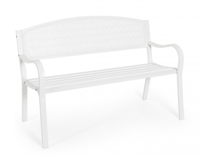 Panca Elegante e Funzionale per Spazi Esterni - Lizette Bianco - 123x55x84 cm