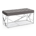 Panca in velluto grigio 97x44 cm