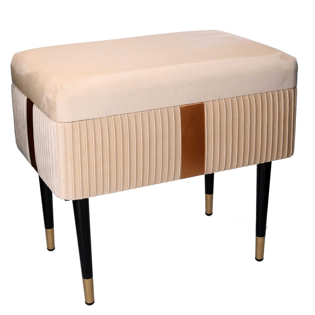 Panca Contenitore Velluto Crema 50x35h47