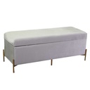 Panca in velluto grigio chiaro 115x40x45 cm