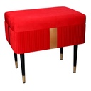 Panca Contenitore in Velluto Rosso 50x35h47