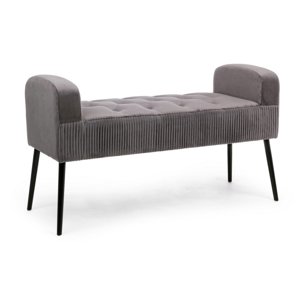 Panca grigio in velluto stile design