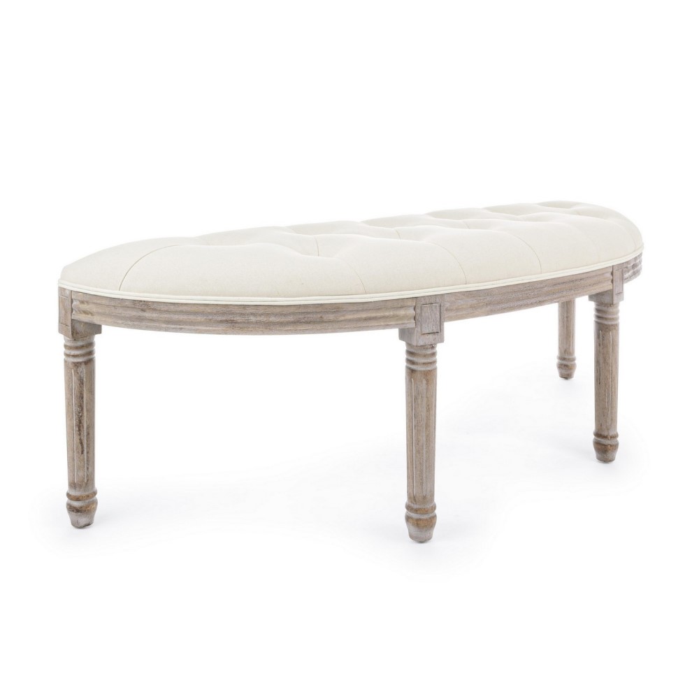 Panca in tessuto stile classico, 125x42x48 cm