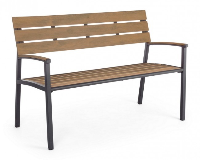 Panchina da giardino antracite Isak - Dimensioni: 123x59x86 cm