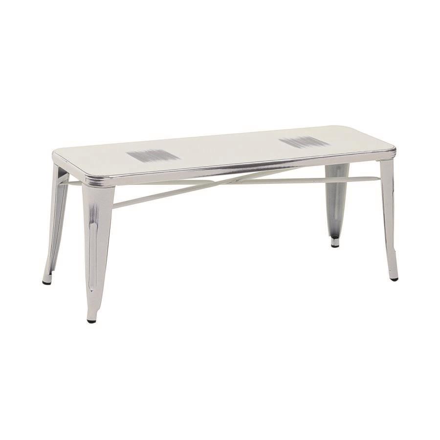 Panchina in ferro Bristol bianco antico - Dimensioni: 103x38x45 cm