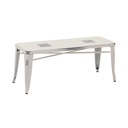 Panchina in ferro Bristol bianco antico - Dimensioni: 103x38x45 cm