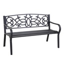 Panchina in metallo antracite Pavia, dimensioni 124x78x57 cm
