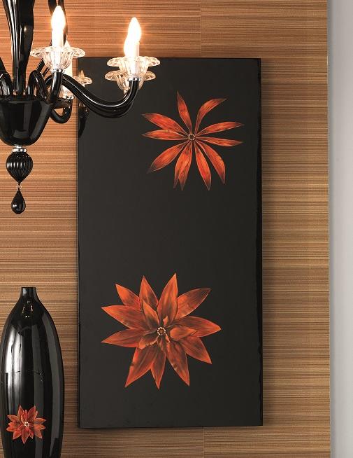 Pannello decorativo con finitura in legno nero, 60x120x4 cm