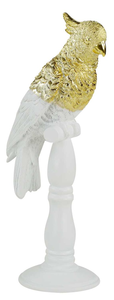 Pappagallo Bianco su Piedistallo cm17,5x13h41,5
