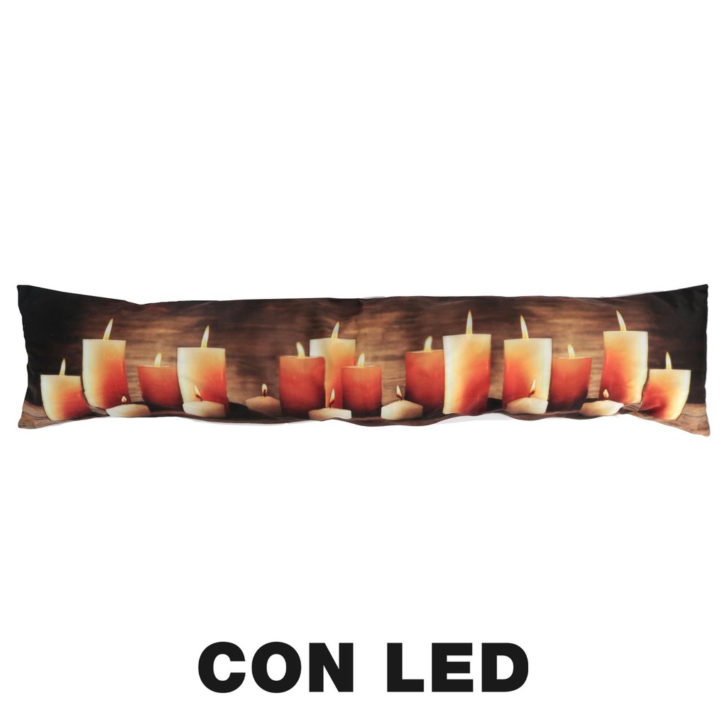Paraspifferi tessuto candele led marrone cm20x90