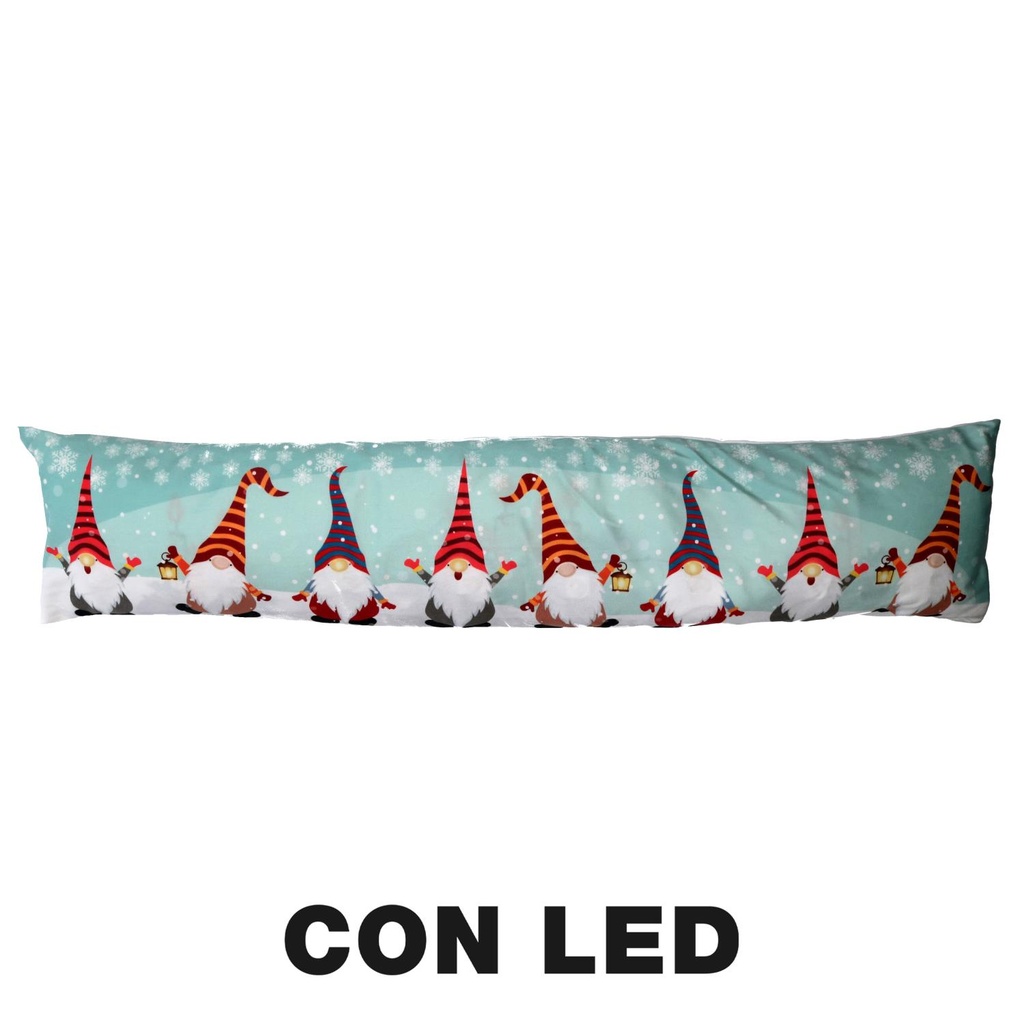 Paraspifferi tessuto gnomi led azzurro 20x90 cm