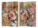 Paravento stampa 3 ante con fiori rosa 120,6x2,5h180 cm