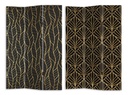 Paravento stampa 3 ante nero decori 120,6x2,5h180