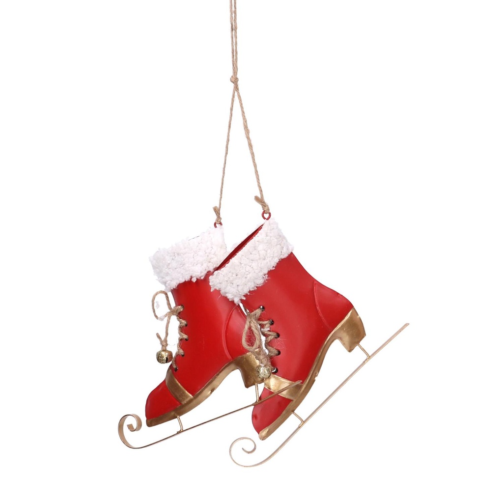 Pattini in metallo rosso 10x10x1 cm