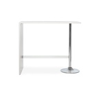 Penisola rettangolare bianco lucido con gamba cromata 120x60xh.105 cm