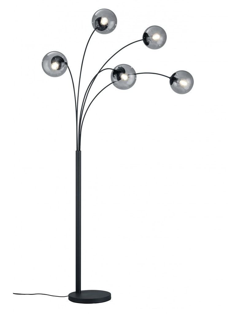 Piantana Design 5 Sfere Vetro Fumé Antracite