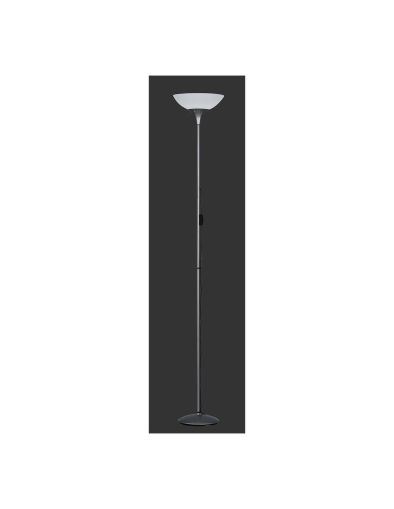Piantana Dezwo 1xE27 Titanio Diffusore Bianco Ø28 cm Trio Lighting
