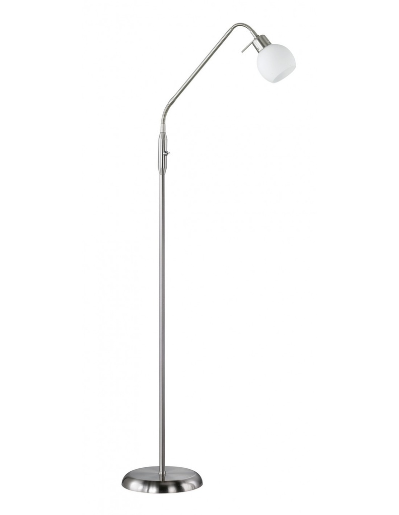 Piantana Spot Led Nichel Vetro Opalino H150 cm