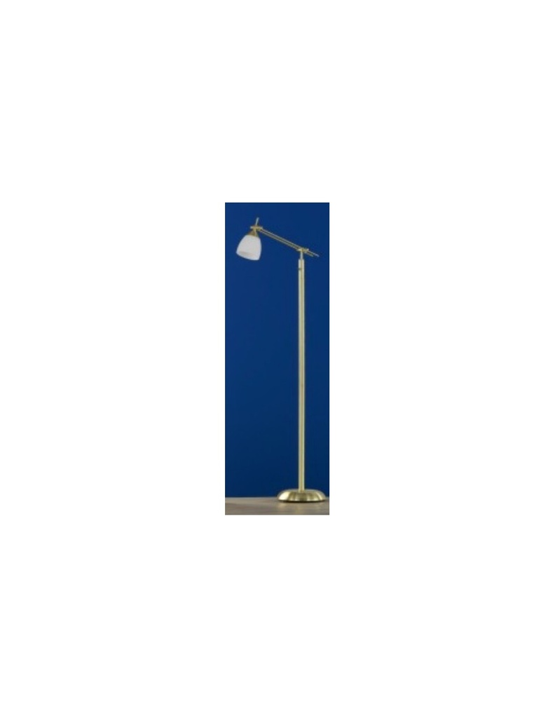 Piantana Icaro Ottone Satinato e Spot Vetro Opaco Bianco H165 cm