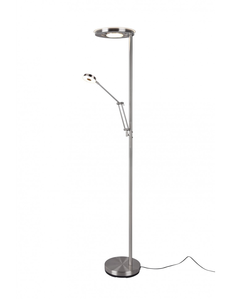 Piantana LED Dimmer con Spot da Lettura Barrie Nichel Opaco