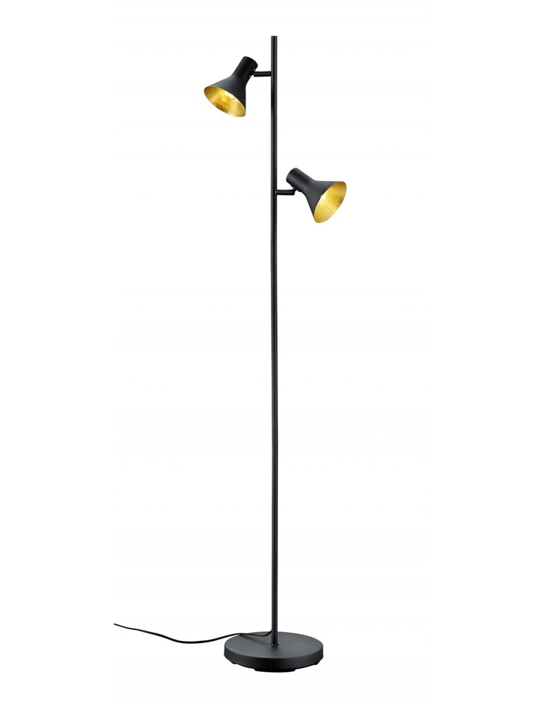 Piantana Moderna Minimal 2 Faretti Spot E14 Nina Nero e Oro