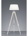 Piantana Moderna Treppiede Legno Tessuto Bianco H143 cm