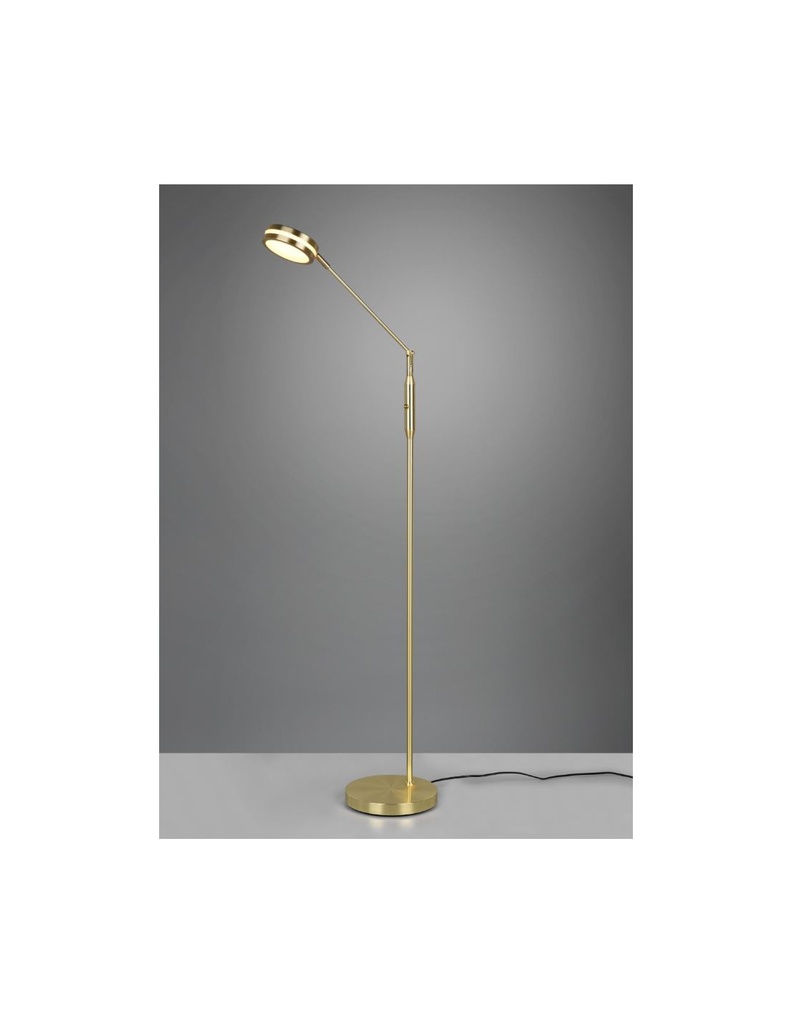 Piantana Ottone Satinato Disco Touch Led Orientabile