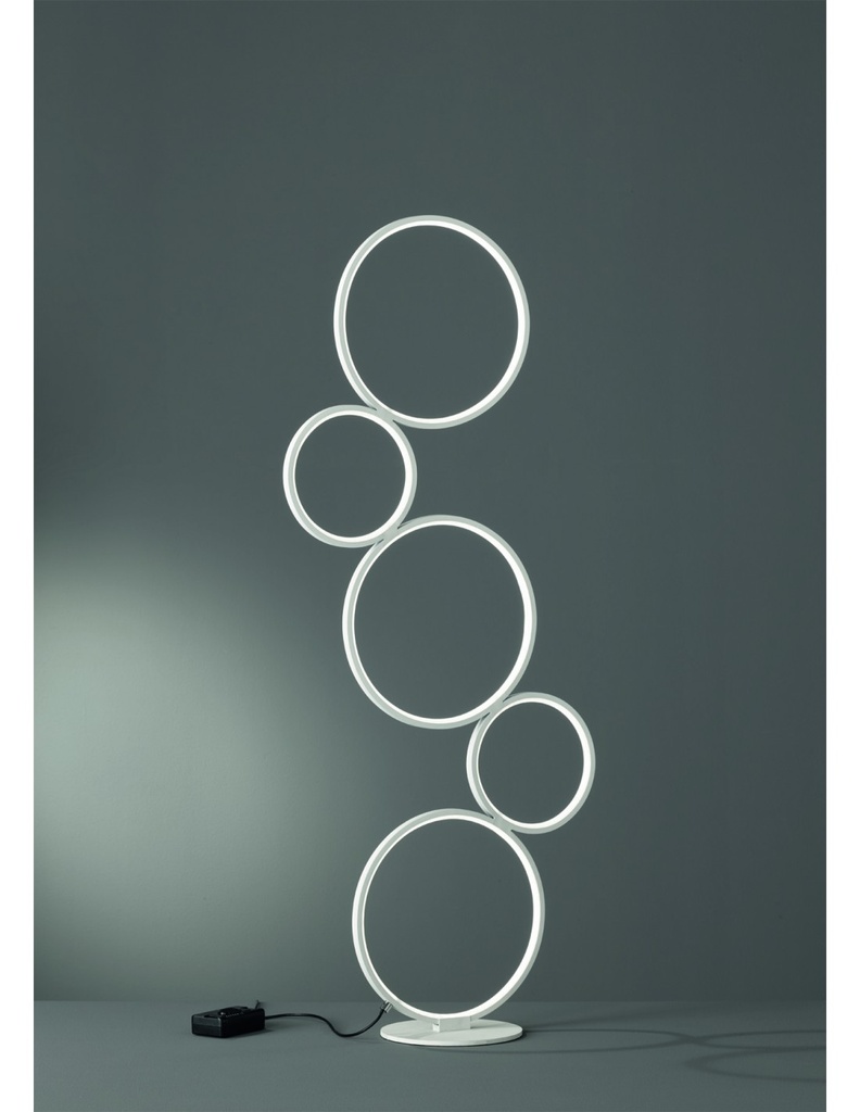 Piantana LED Rondo 5 Cerchi Bianco H115 cm