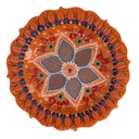 Piatto Decorativo in Ceramica Arancione 25x25x3 cm