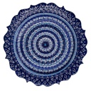 Piatto Decorativo Ceramica Blu 30x30x3 cm