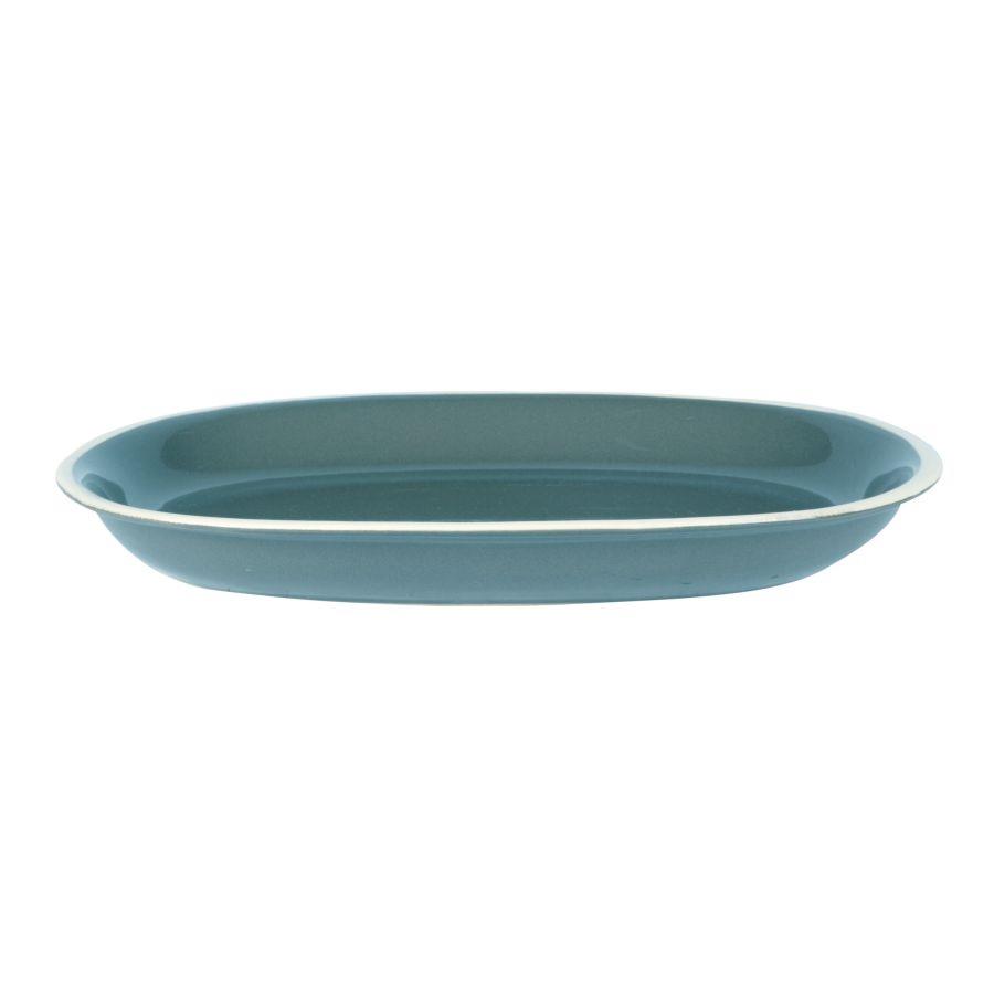 Piatto ovale blu crema Othello cm36x25,5h4,5