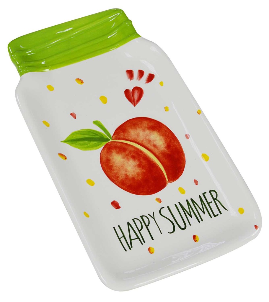 Piatto estivo con pesca 26 x 15,5 x 2 cm