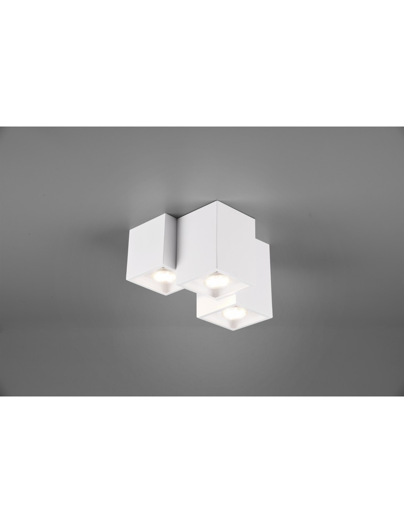 Plafoniera 3 Cubi Bianco Opaco