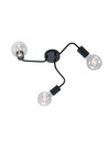 Plafoniera 3 Luci Diallo Tubi Metallo Nero Ø47 cm