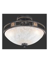 Plafoniera 3xE27 Quinta Ruggine Vetro Alabastro Ø42 cm Trio Lighting