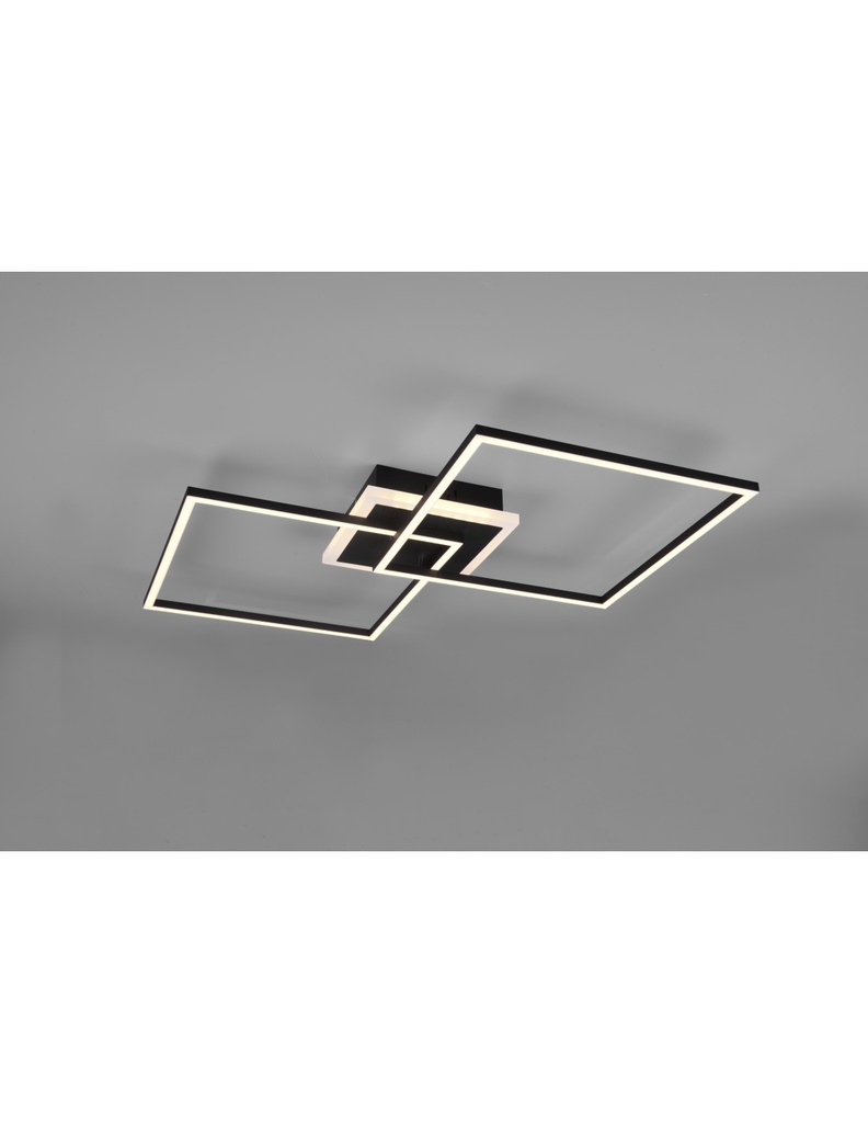 Plafoniera Quadrata LED Dimmerabile RGBW Nero