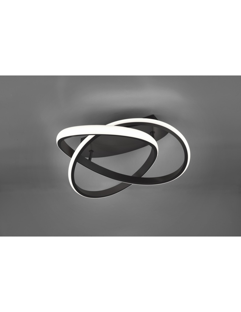 Plafoniera Antracite Spirale Led 18w Dimmerabile Ø45 cm