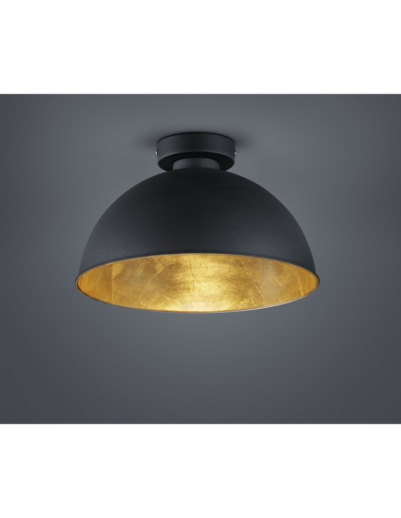 Plafoniera Cupola Jimmy Nero E Oro Ø31 cm