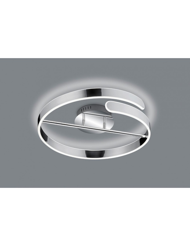 Plafoniera Design Cerchio Led Dimmer 4000k Cromo