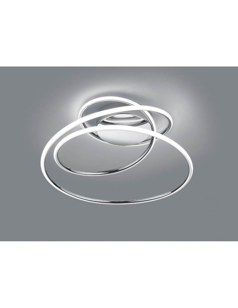 Plafoniera Design Vortice Cromo Led Dimmer 4000k