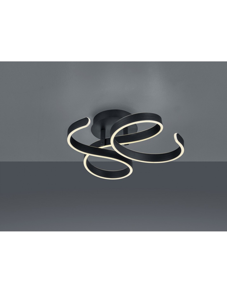 Plafoniera Antracite con Vortici LED Dimmerabile 40W