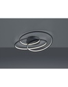 Plafoniera a LED dimmerabile Gale 3 cerchi nero opaco 38,5W L60 cm