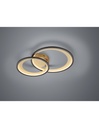 Plafoniera a Doppio Cerchio Nero-Oro LED Dimmerabile 29W L59 cm