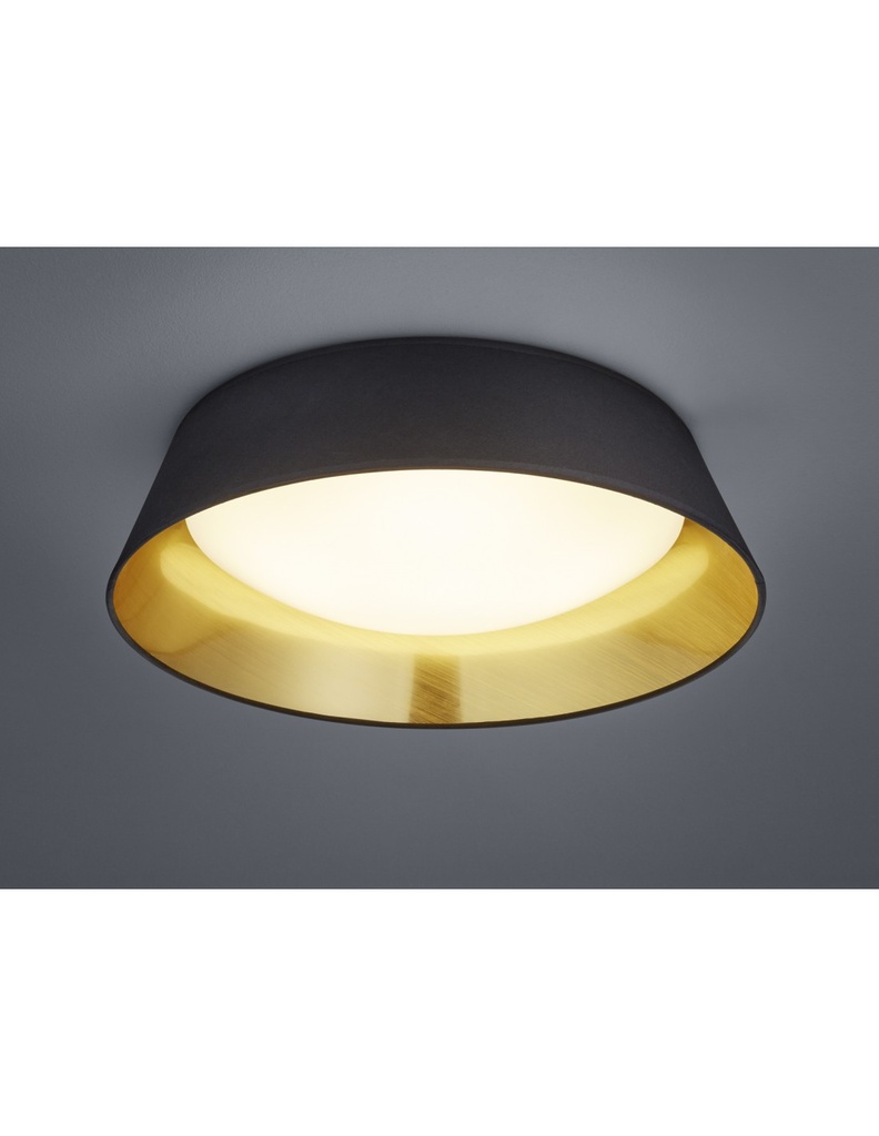 Plafoniera Led Paralume Nero e Oro Ø45 cm