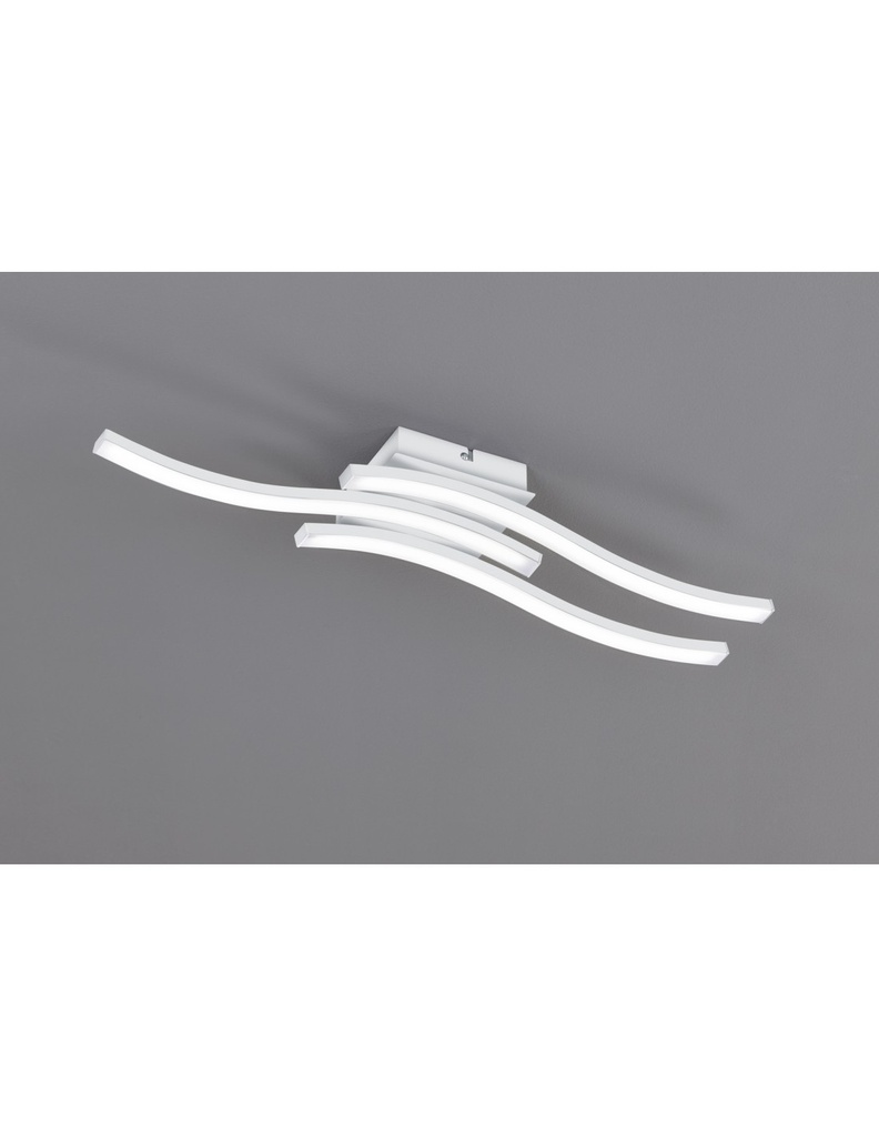 Plafoniera Moderna 3 Bacchette Ondulate Led 4000k Bianco
