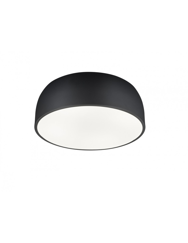 Plafoniera Moderna 4 Luci Metallo Nero Opaco