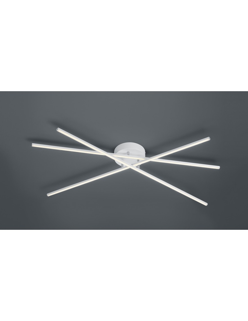 Plafoniera Moderna Tiriac 3 Bacchette Led Bianco L100 cm