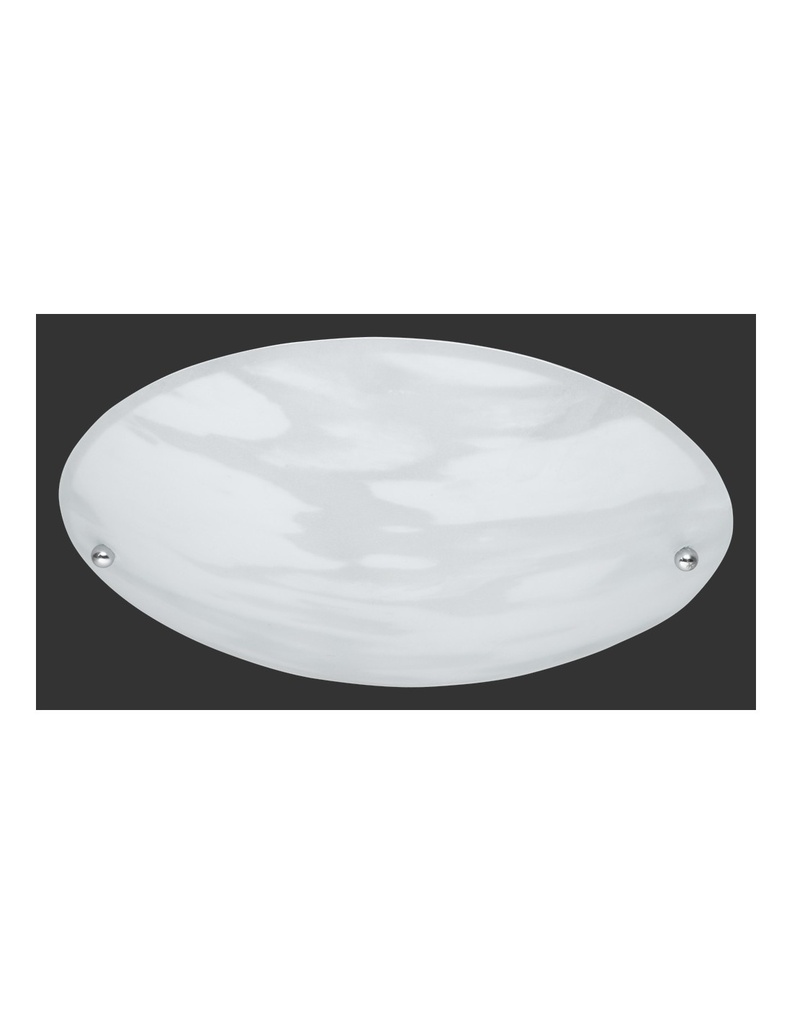 Plafoniera Ovale Lana Paralume Vetro Sabbiato Alabastro Trio Lighting